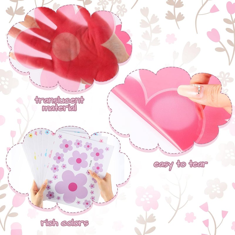 TaoBary 288 Pcs Y2k Cute Flowers Wall Sticker Colorful Floral Wall Decal Vinyl Peel and Stick Preppy Hippie Stickers Aesthetic Flowers Decor for Nursery Bedroom(9.1 x 11.4 Inch,Lovely Colors) - Image 3